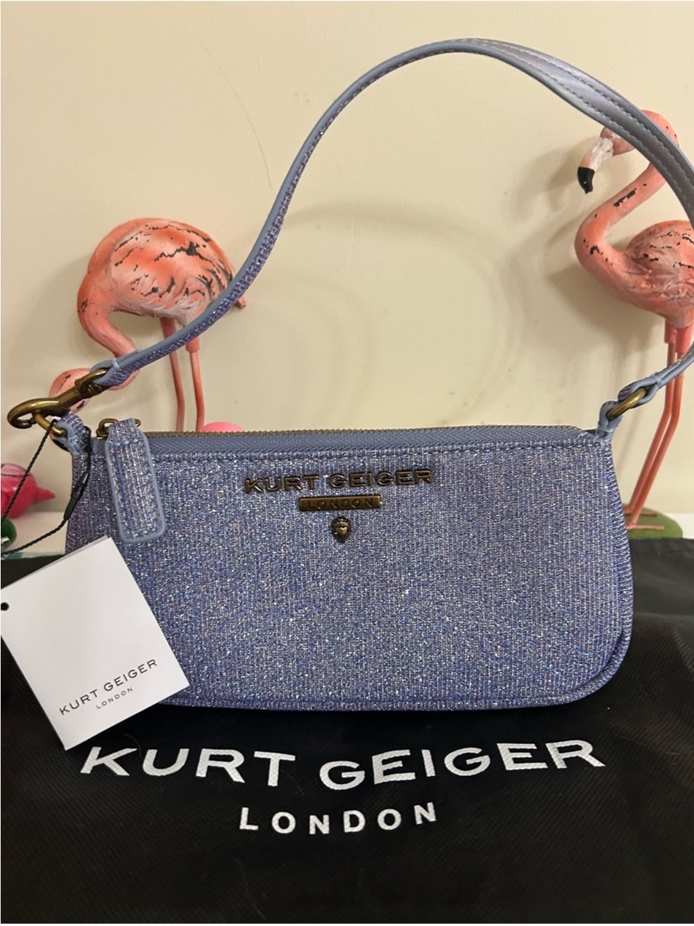 COMFY LOW 🔥 Kurt Geiger London Highgate Lavender Sparkle Mini Shoulder Bag 💫 - Picture 14 of 14